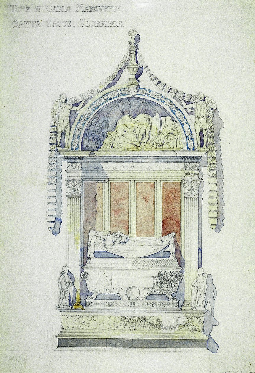 Tomb of Carlo Marsuppini, Santa Croce, Florence, 1891 by Charles Rennie Mackintosh