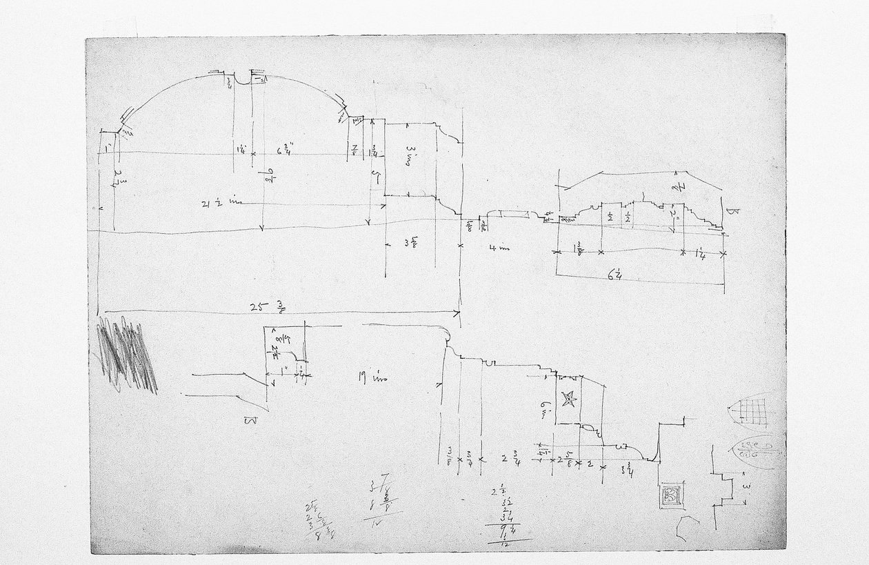 Untitled (working sheet of sketches), 1891 by Charles Rennie Mackintosh