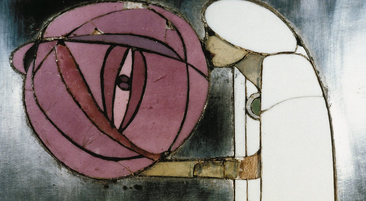 White cabinet designed for Mrs. Rowat, 1902 by Charles Rennie Mackintosh