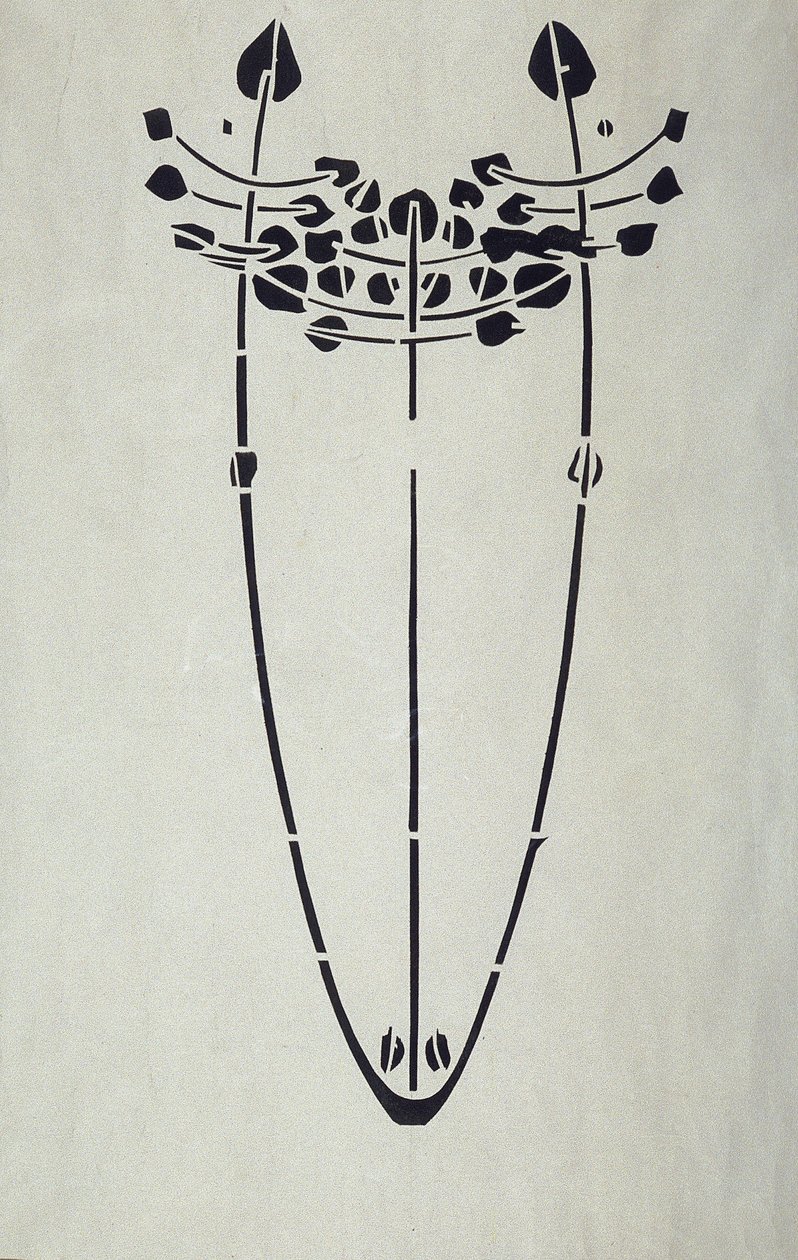 Modern Reproduction from Original Mackintosh Stencil for Wall Decoration, Tree motif, 1902 by Charles Rennie Mackintosh