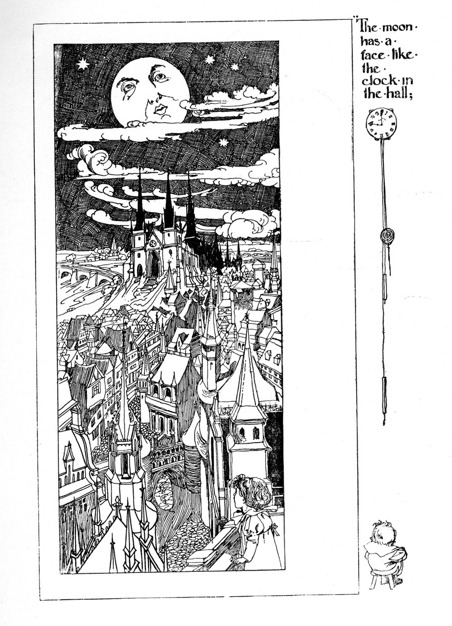 The Moon has a face like the clock in the Hall, illustration from 