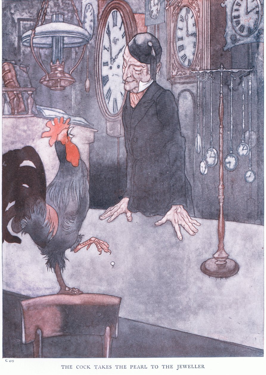 The Cock Takes the Pearl to the Jeweller by Charles Robinson