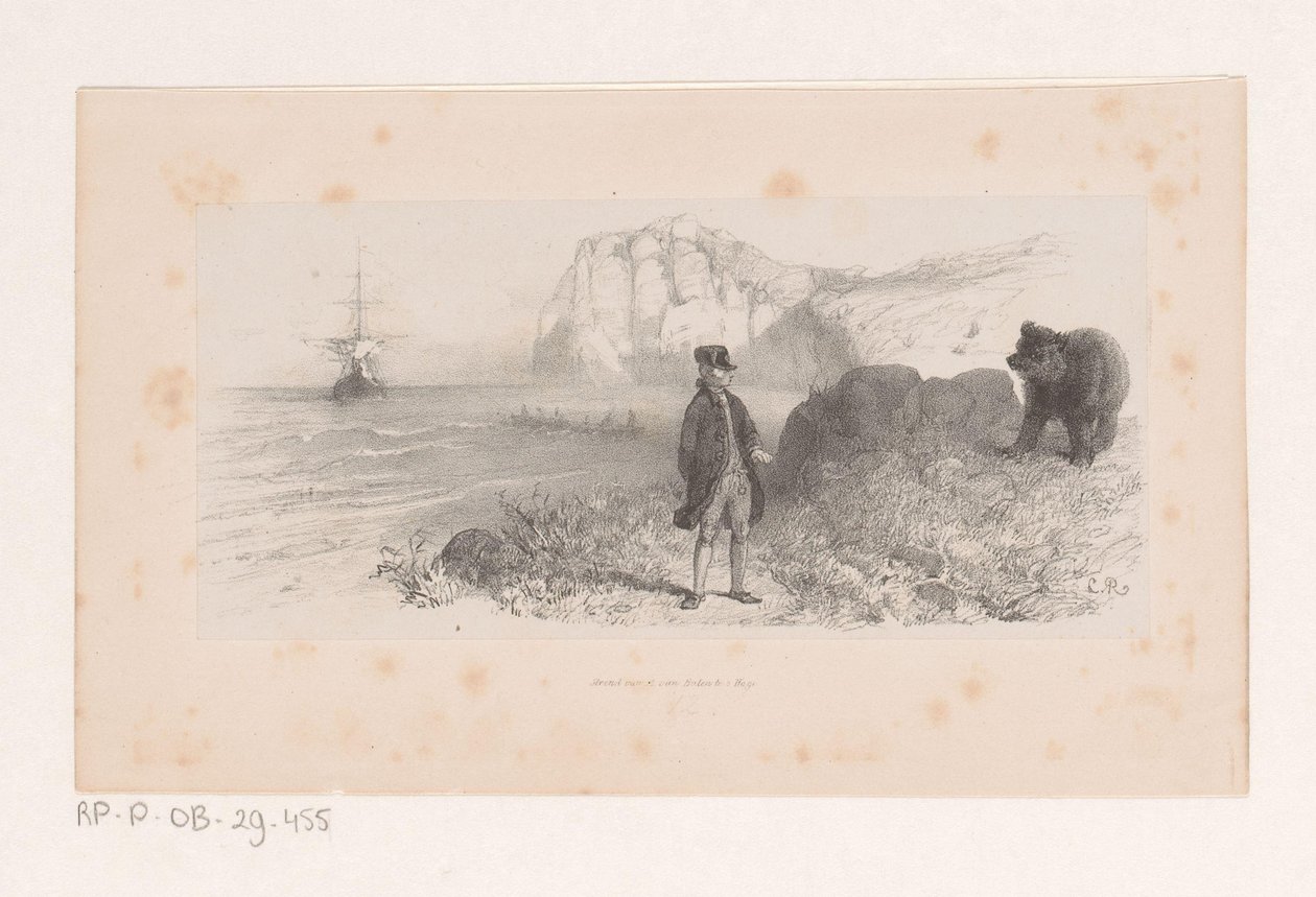 Baron von Münchhausen with Bear by Charles Rochussen