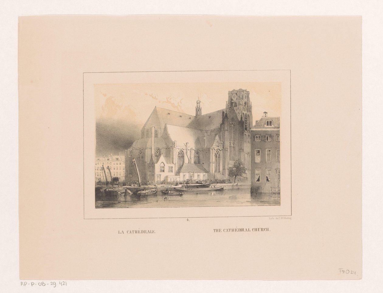 View of Grote or Sint-Laurenskerk in Rotterdam (Views & Monuments of the City of Rotterdam) by Charles Rochussen