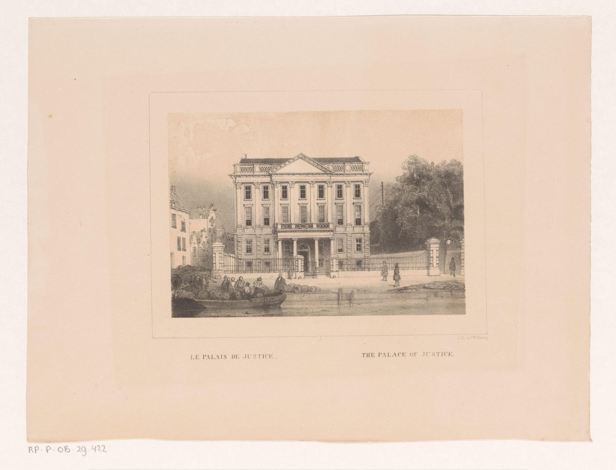 View of the Palace of Justice in Rotterdam (series: Views & Monuments of the City of Rotterdam) by Charles Rochussen