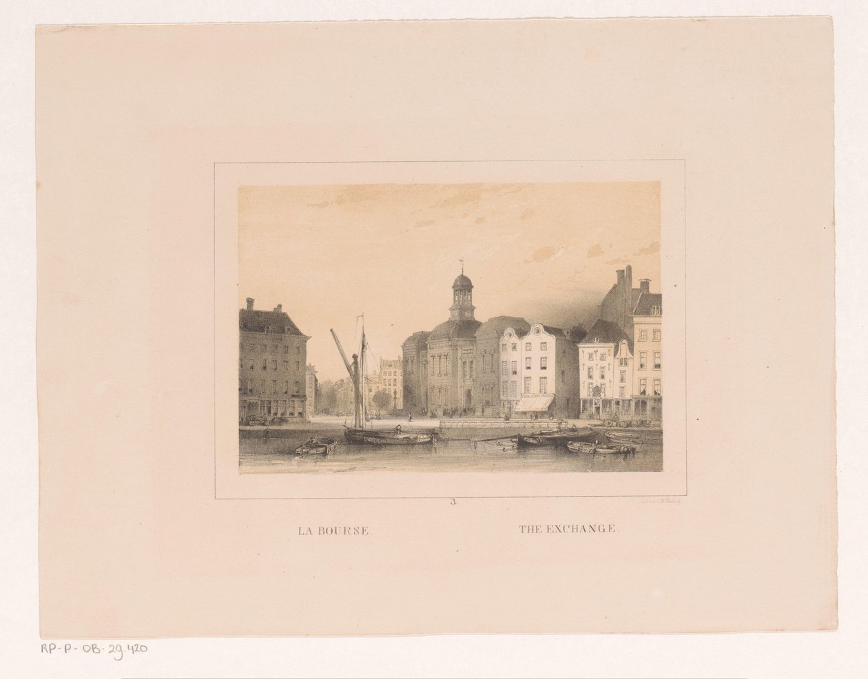 View of the Exchange in Rotterdam (series: Views & Monuments of the City of Rotterdam) by Charles Rochussen