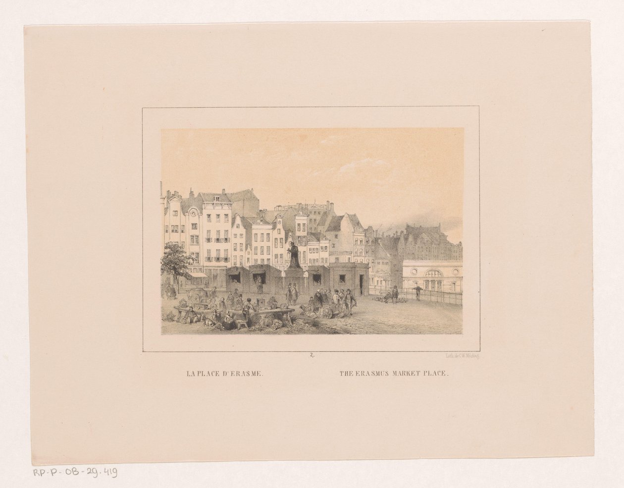 View of the Great Market in Rotterdam (Views & Monuments of the City of Rotterdam) by Charles Rochussen