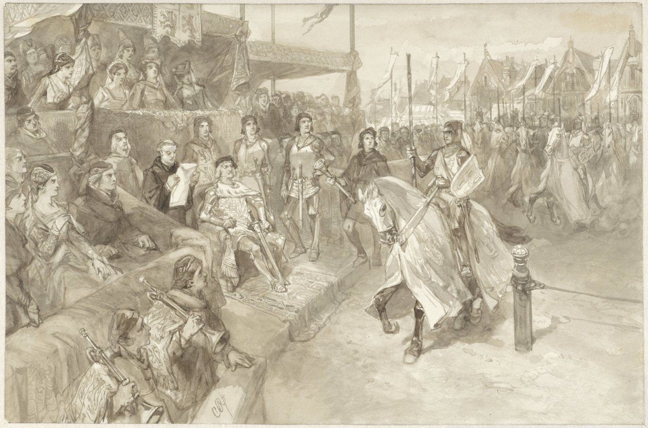Tournament Game in Haarlem, Illustration of an Episode from The Rose of Dekama by Charles Rochussen