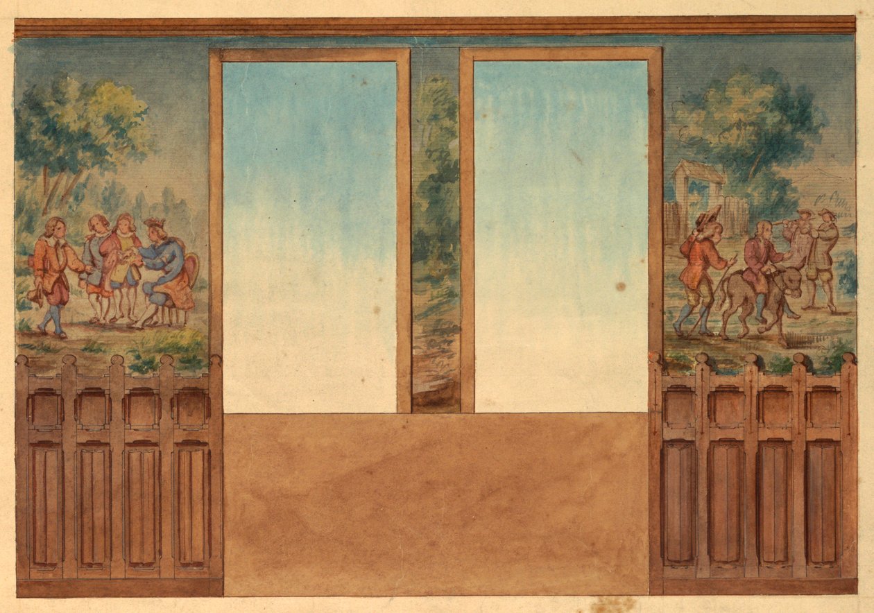 Design for Portion of Stairway, Château-sur-Mer, Newport, Rhode Island by Charles Salagnad, French