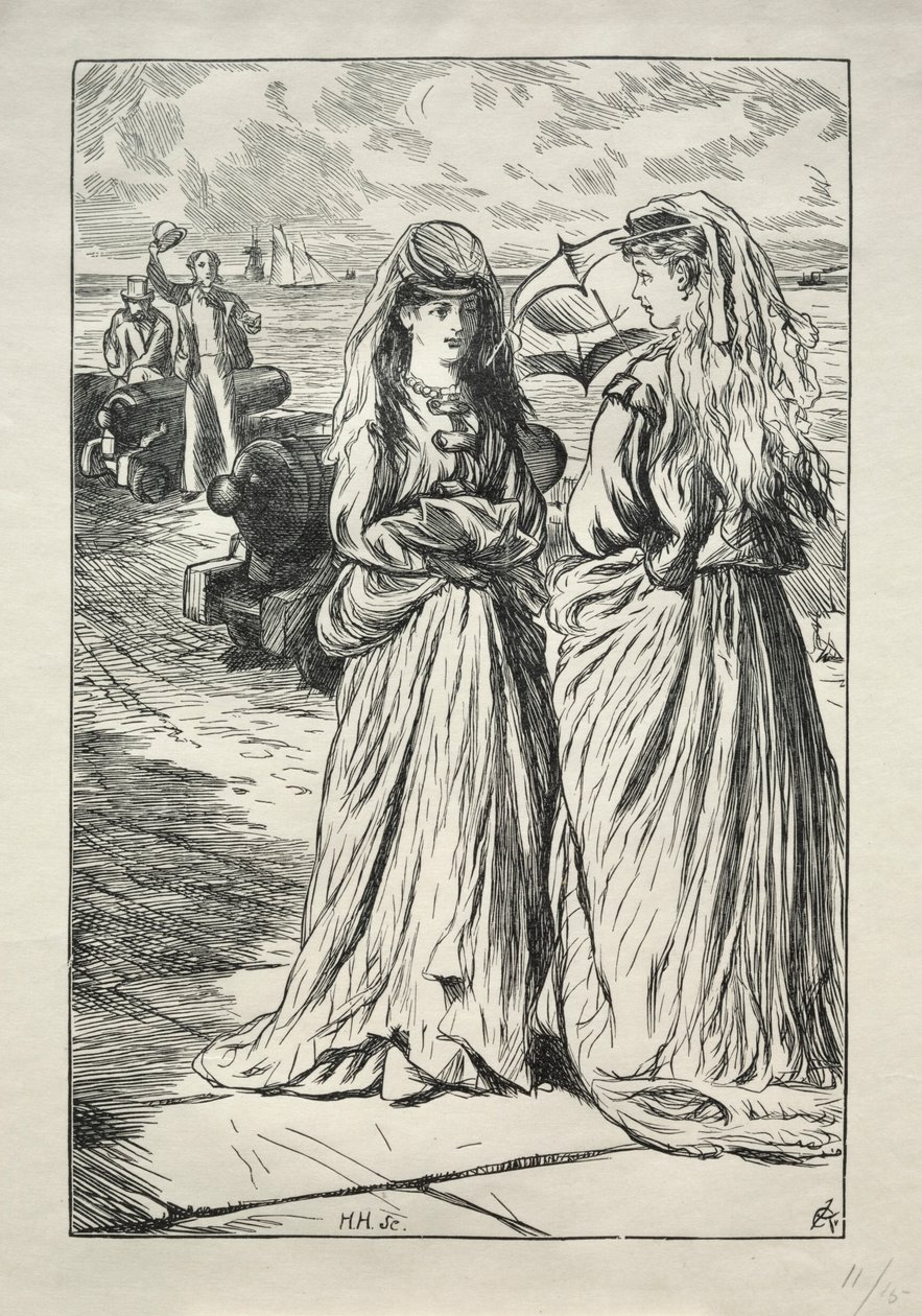 Lady Nelly - the Flirt, 1865 by Charles Samuel Keene