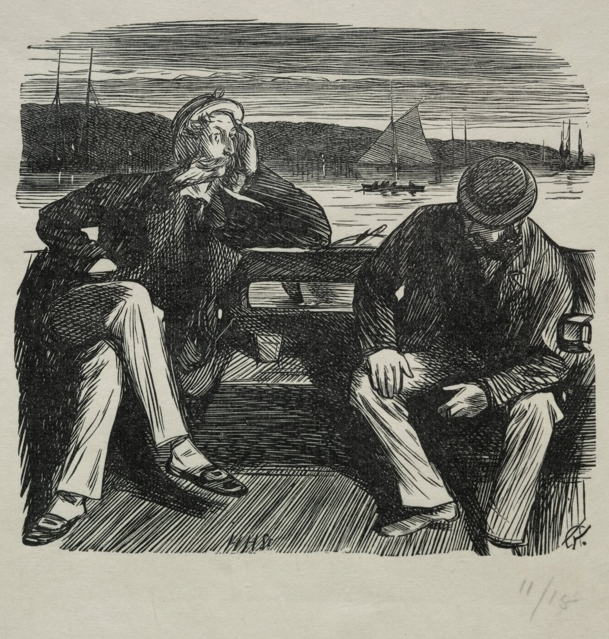 Lady Nelly - The Flirt by Charles Samuel Keene