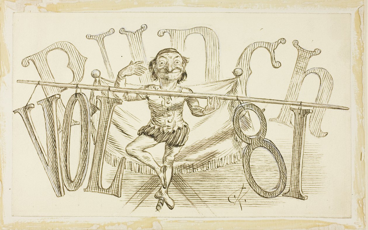 Study for Title Page from Punch, Volume 81 by Charles Samuel Keene