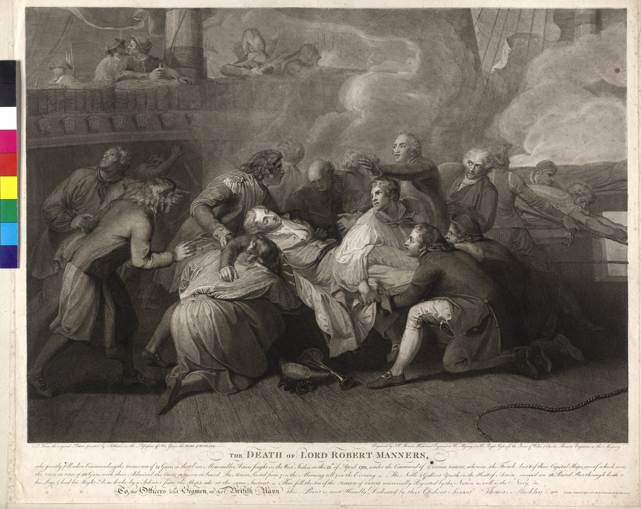 The death of Lord Robert Manners (1758-1782) by Charles Sherwin