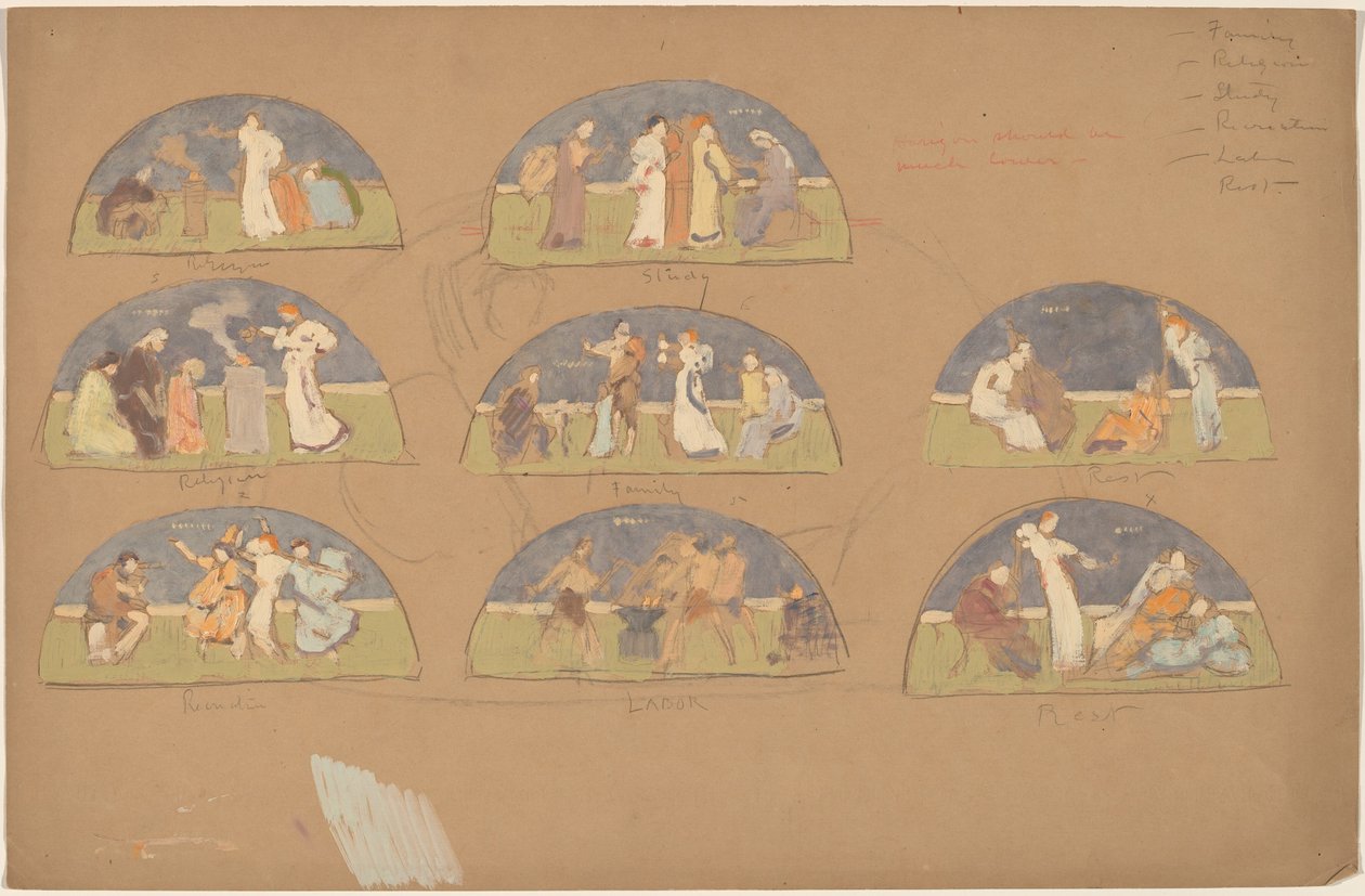 Studies for Lunettes by Charles Sprague Pearce
