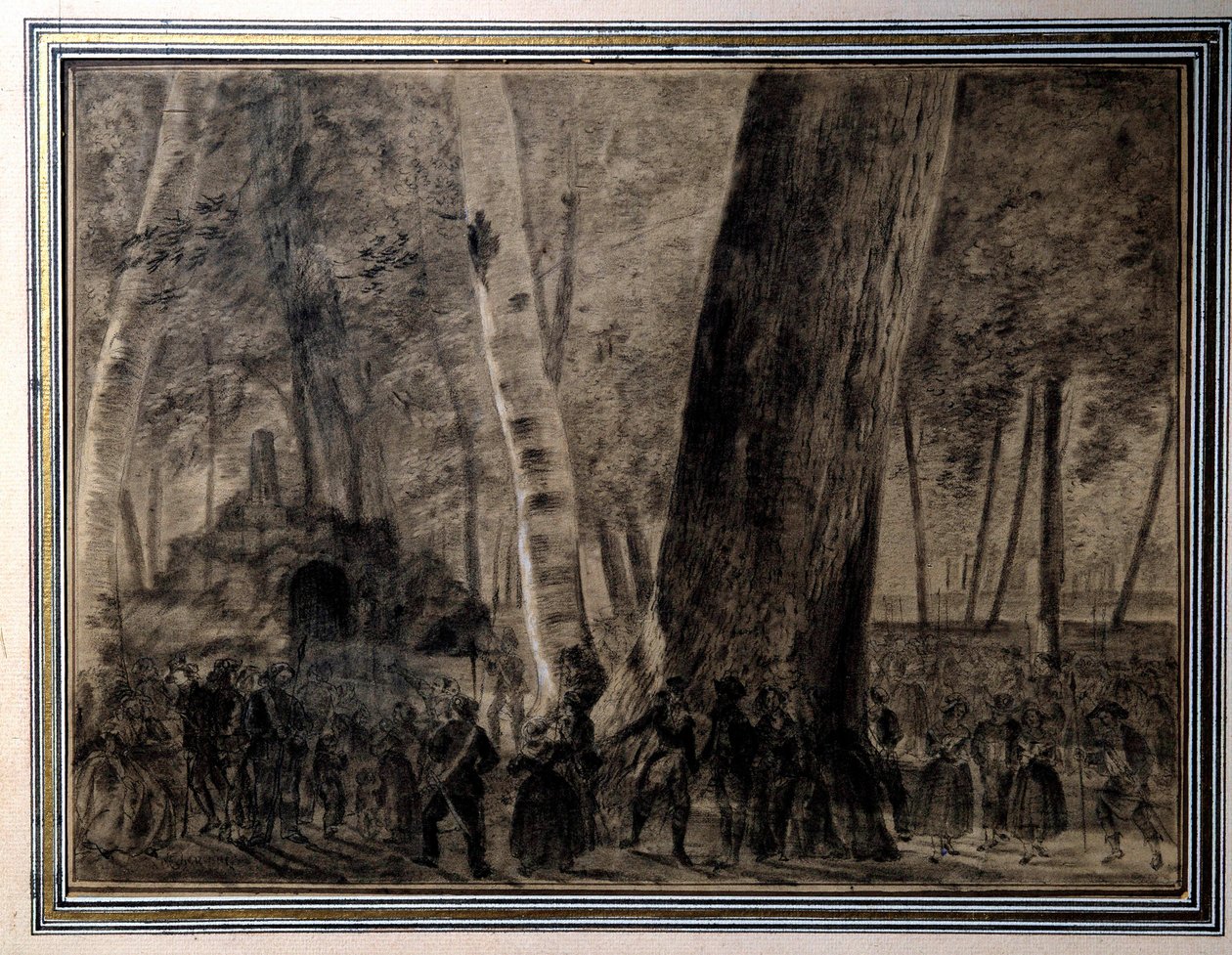 French Revolution: The Body of Jean-Paul Marat Buried in the Garden of the Cordeliers by Charles Thevenin