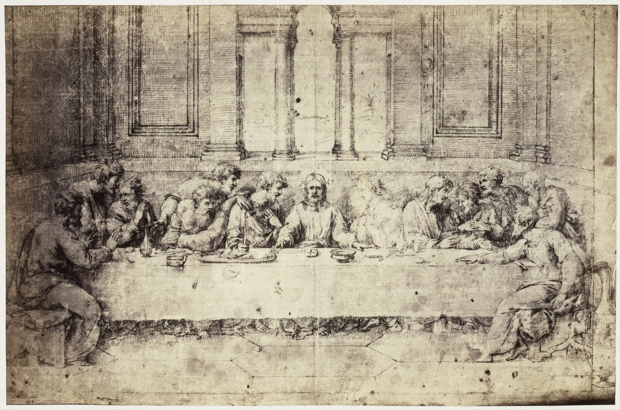 Photoreproduction of a Drawing by Raphael, The Last Supper by Charles Thurston Thompson