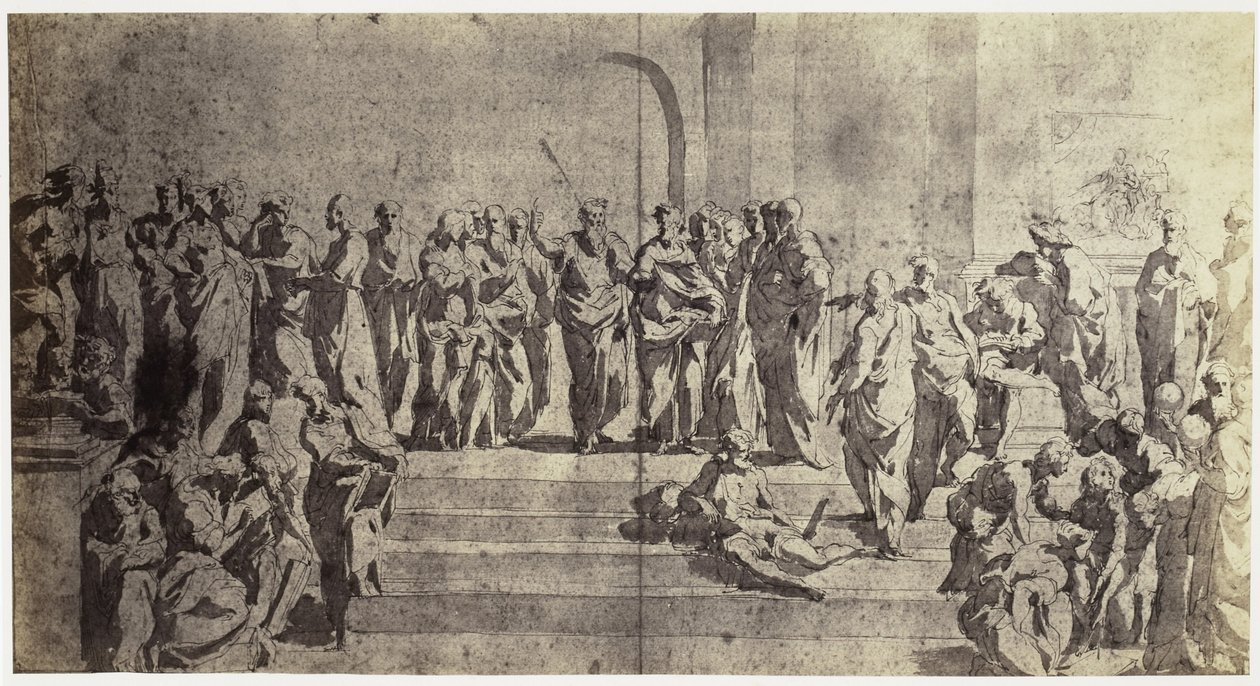 Photoreproduction of a Drawing by Raphael, Study for The School of Athens by Charles Thurston Thompson