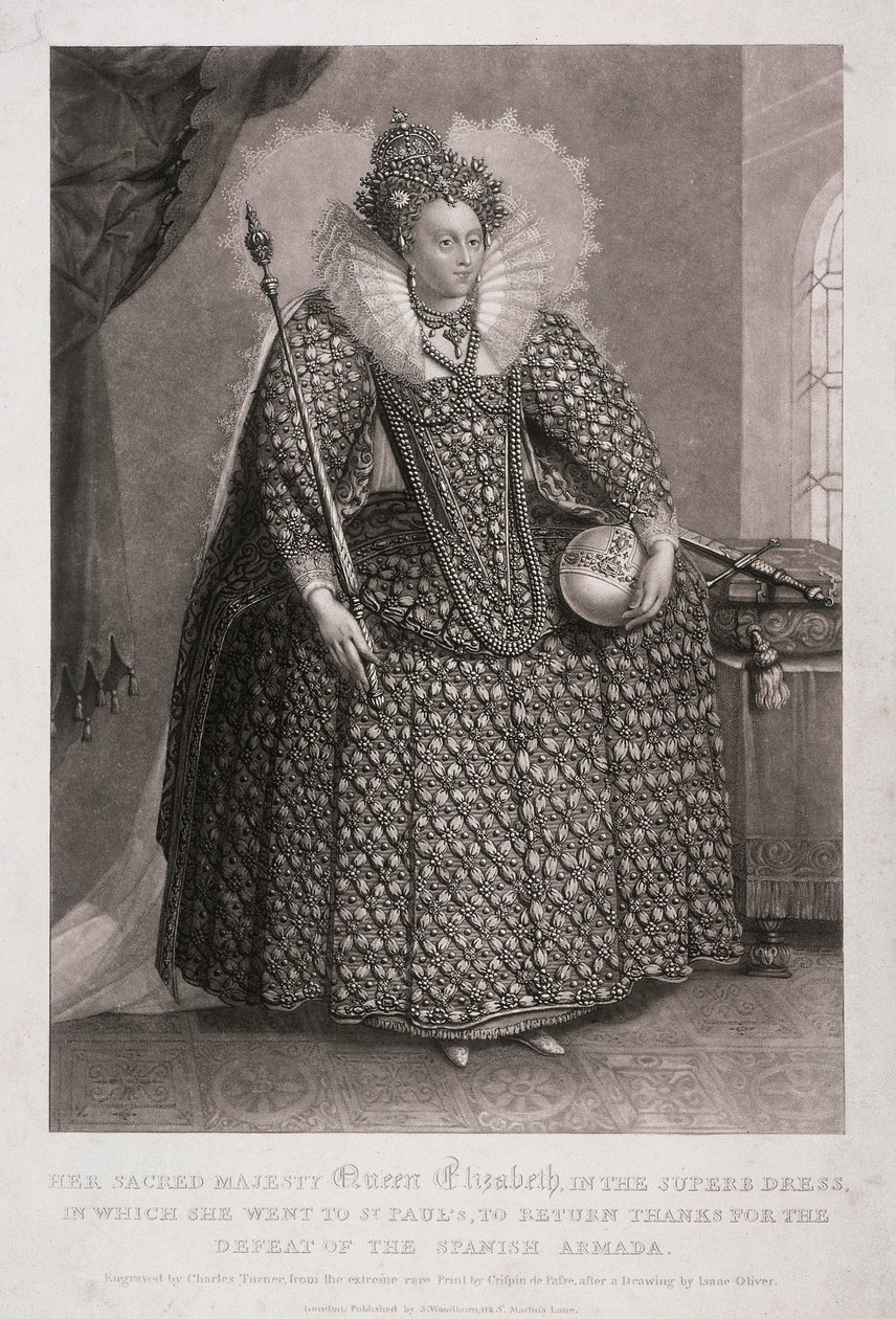 Queen Elizabeth I holding sceptre and orb by Charles Turner