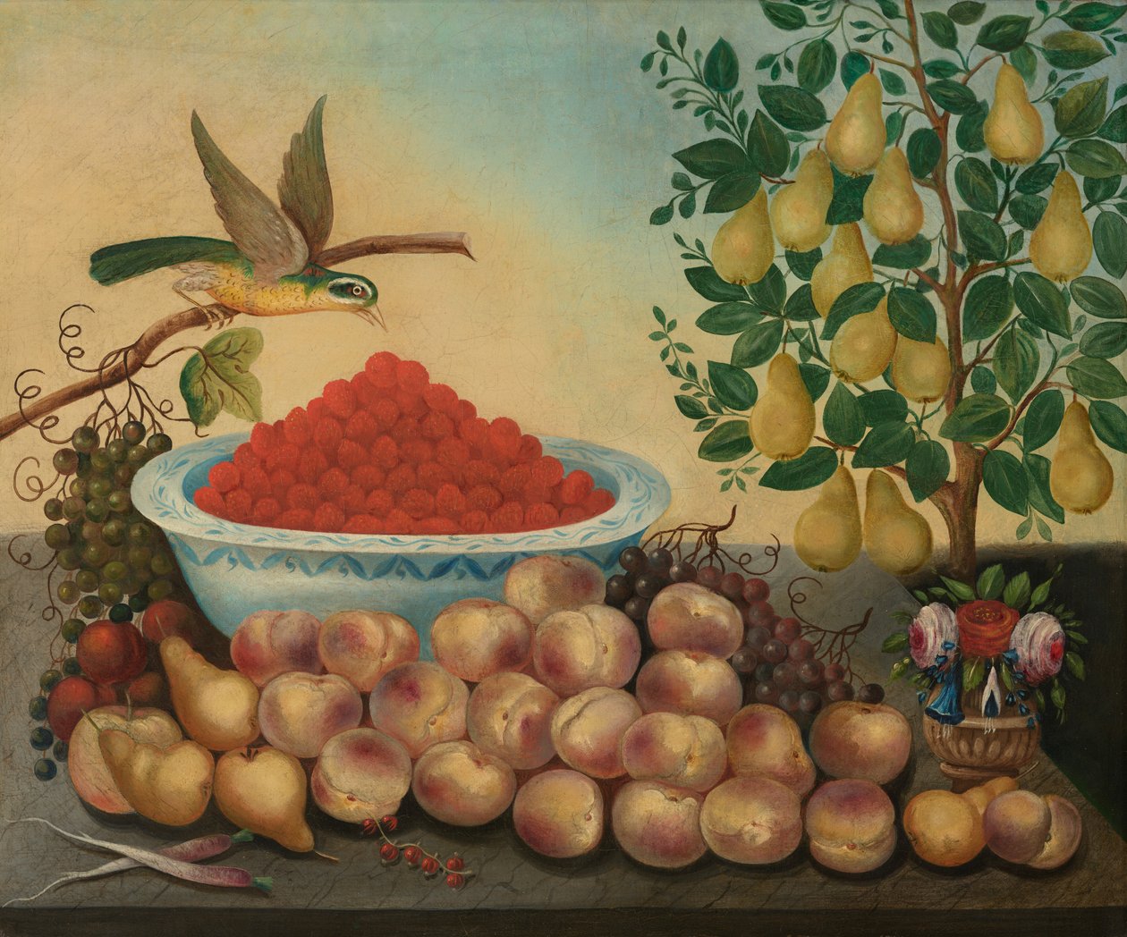 Still Life: Fruit, Bird, and Dwarf Pear Tree by Charles V. Bond