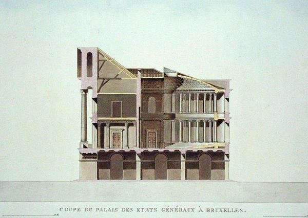Cross Section of the Palais des Etats Generaux, Brussels, from 