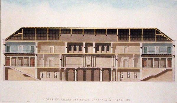 Cross Section of the Palais des Etats Generaux, Brussels, from 