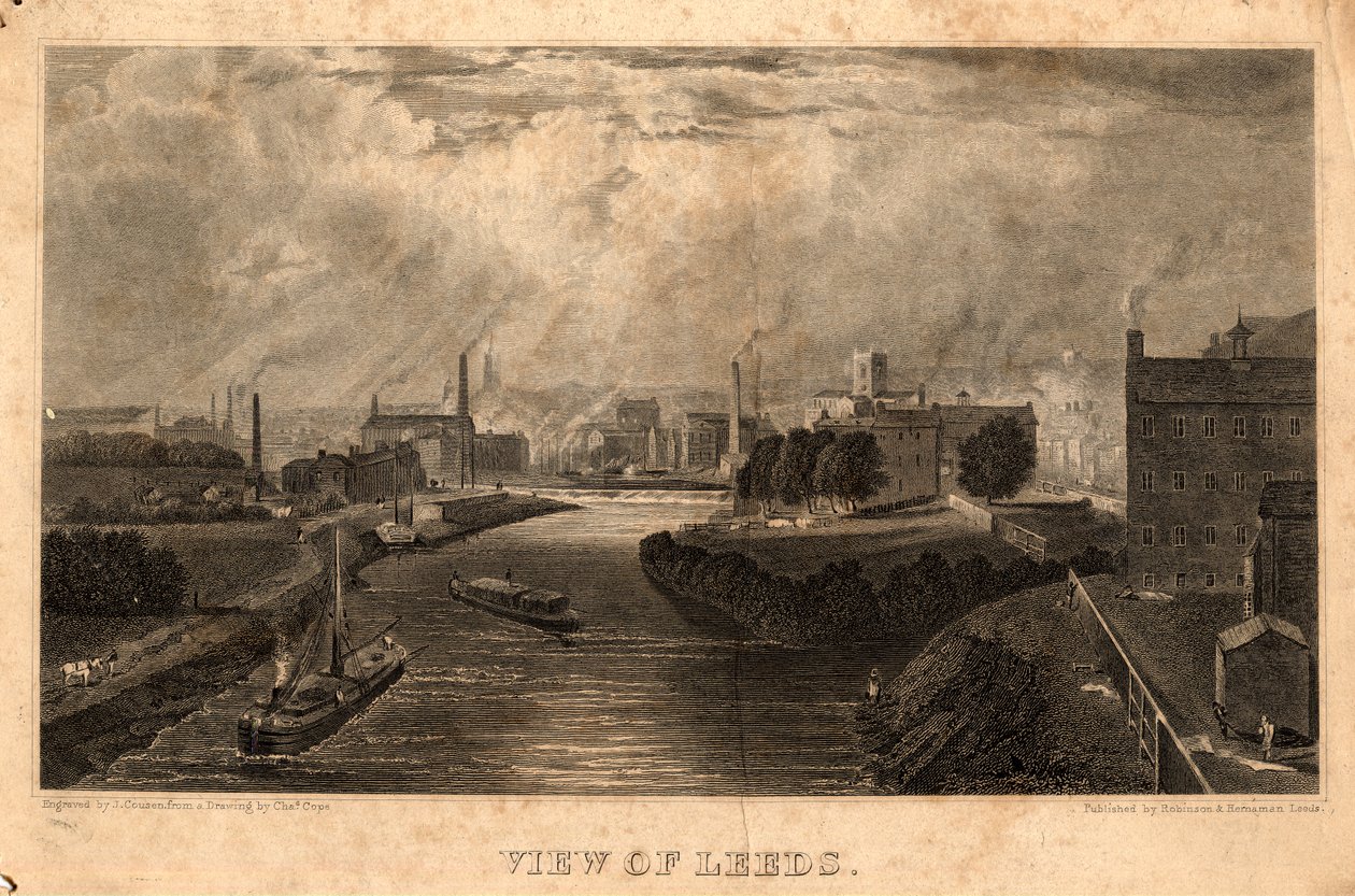 View of Leeds, engraved by J. Cousen, before 1827 by Charles West (after) Cope