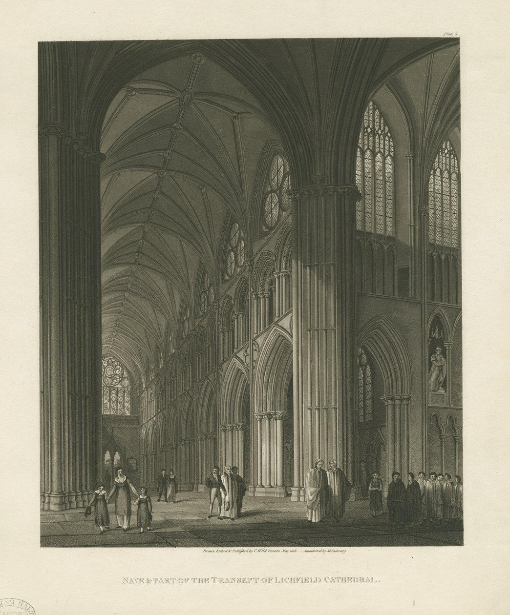 Interior of Lichfield Cathedral - Nave by Charles Wild