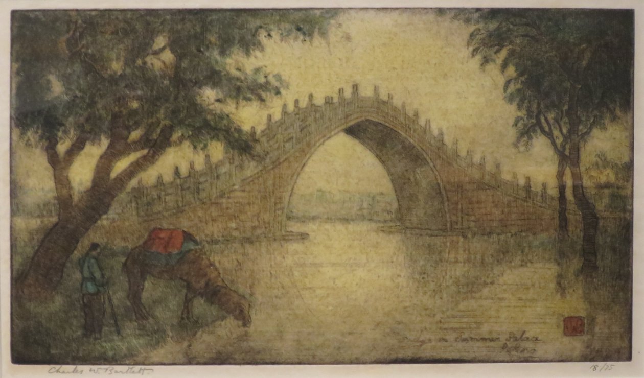 Bridge in Summer Palace, Peking by Charles William Bartlett