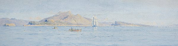 A Sunny Day off the Coast, Villefranche sur Mer by Charles William Wyllie