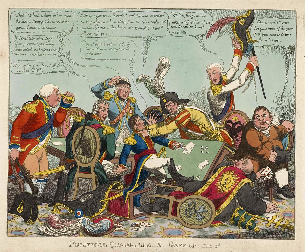Political Quadrille -- the Game Up, pub. 1806 by Charles Williams