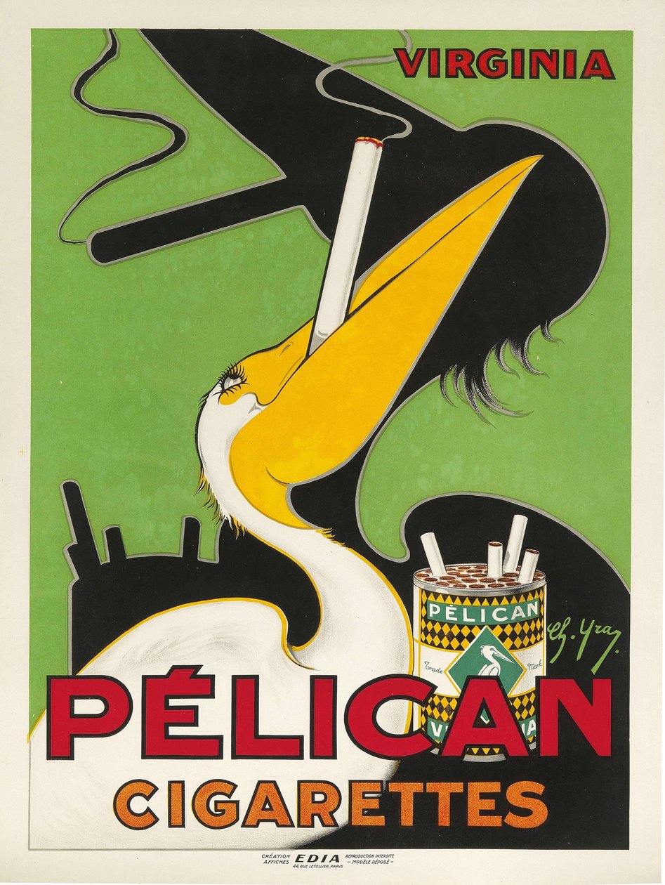 Pelican Cigarettes, c. 1930 by Charles Yray