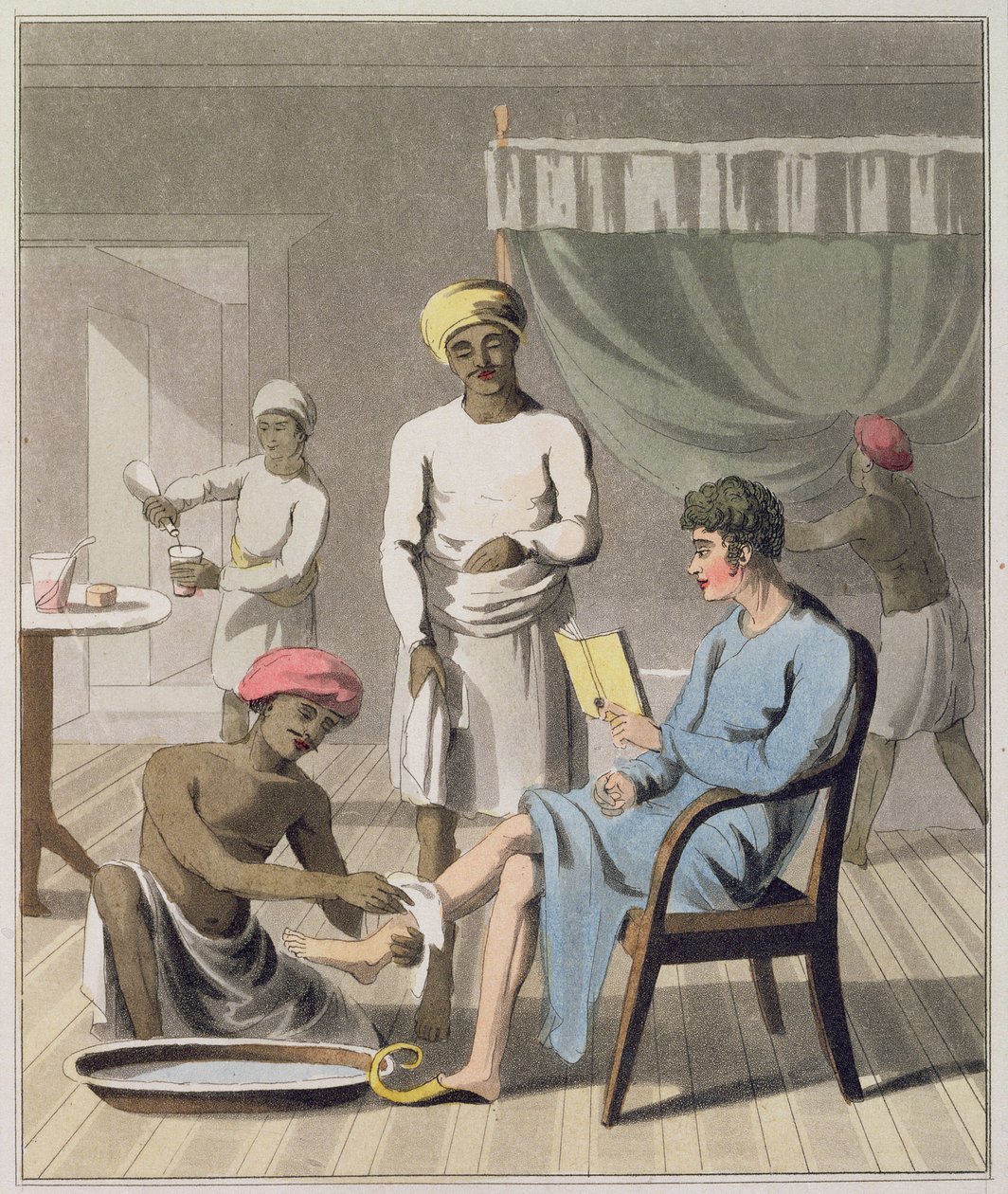 A Gentleman Dressing, Attended by His Head Bearer, and Other Servants, Plate 4 from 