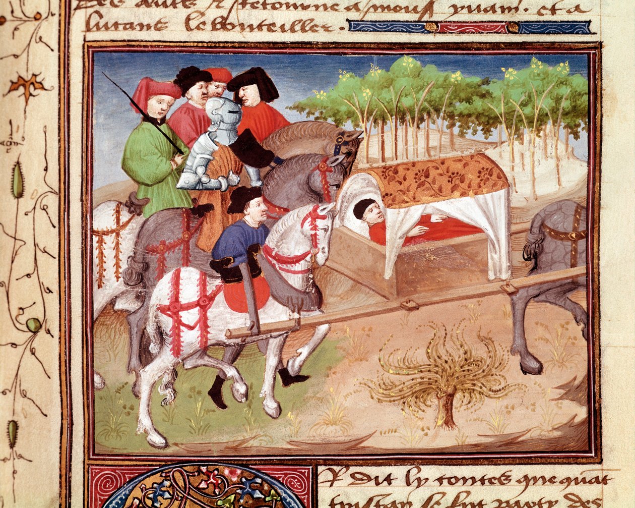 Lucan Wounded by Tristan, Miniature taken from 