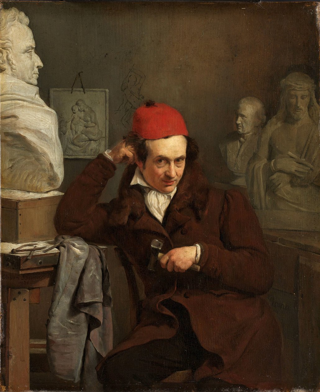 Portrait of Louis Royer (1793-1868), Sculptor by Charles van Beveren