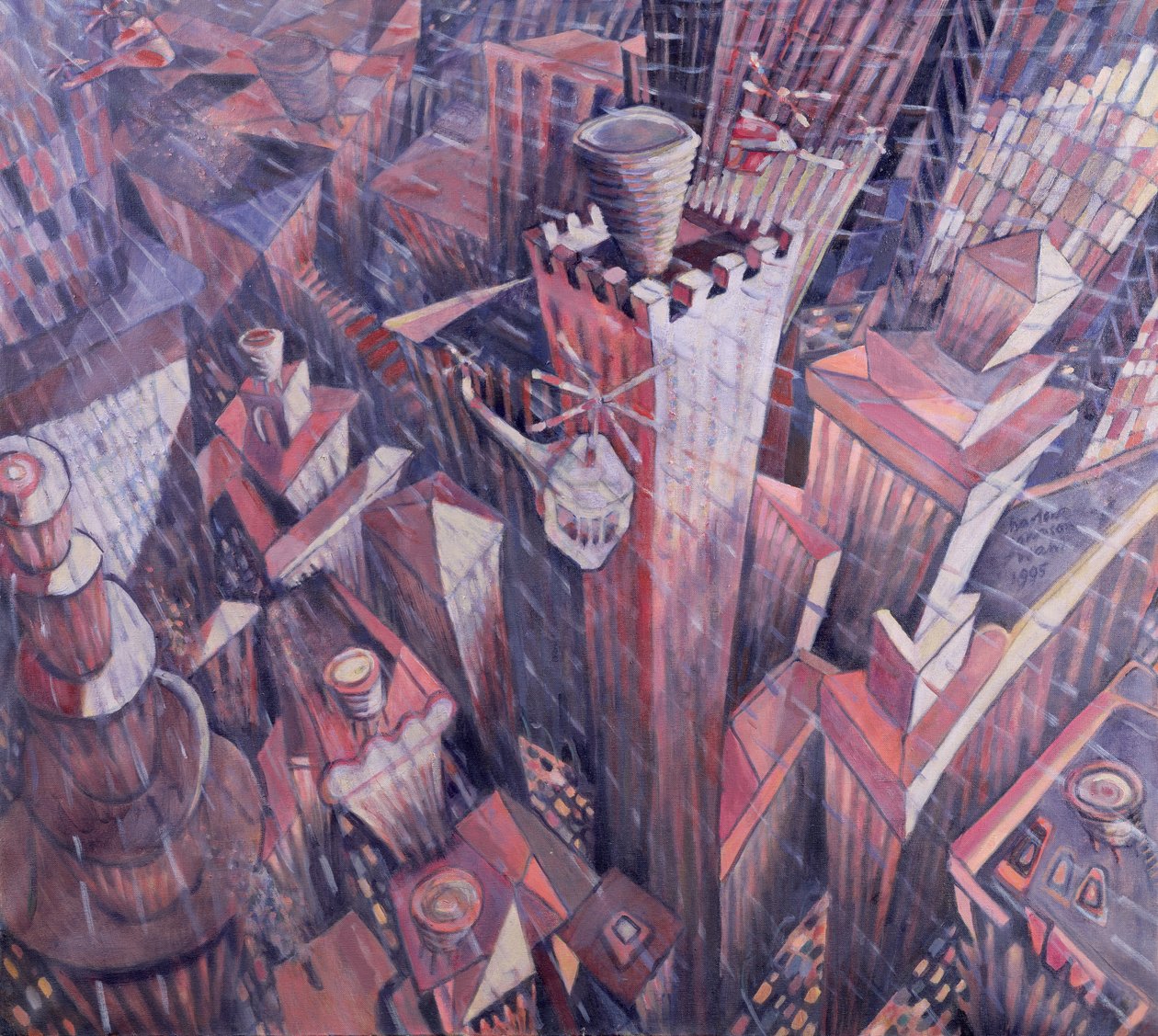 Downtown Manhattan Hailstorm by Charlotte Johnson Wahl