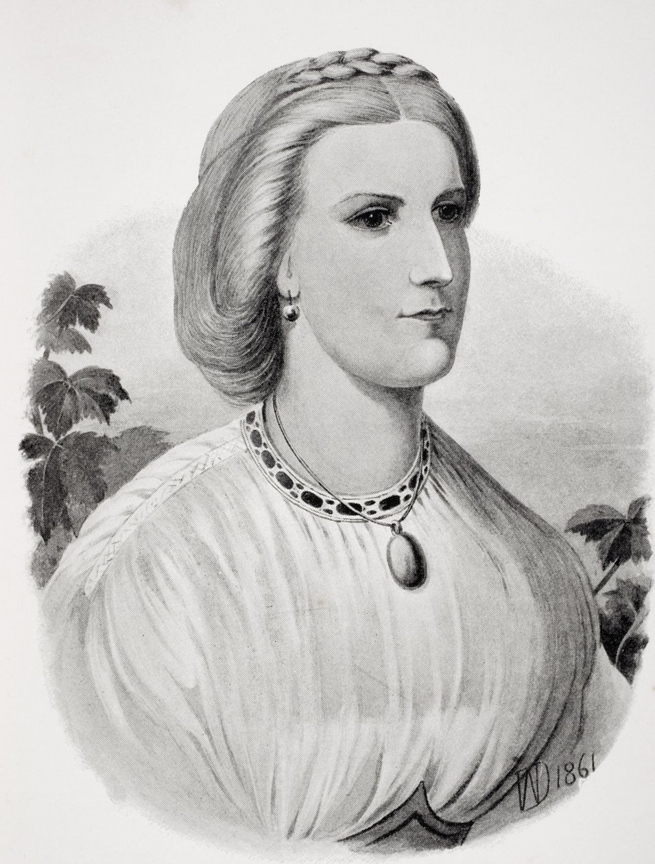 Lady Isabel Burton as a bride, from 