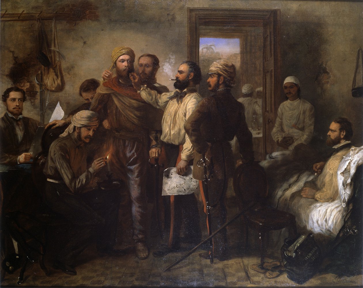 Thomas Henry Kavanagh VC (1821-82) being disguised as a native during the Indian mutiny at the siege of Lucknow, 9th November 1857 by Chevalier Louis William Desanges