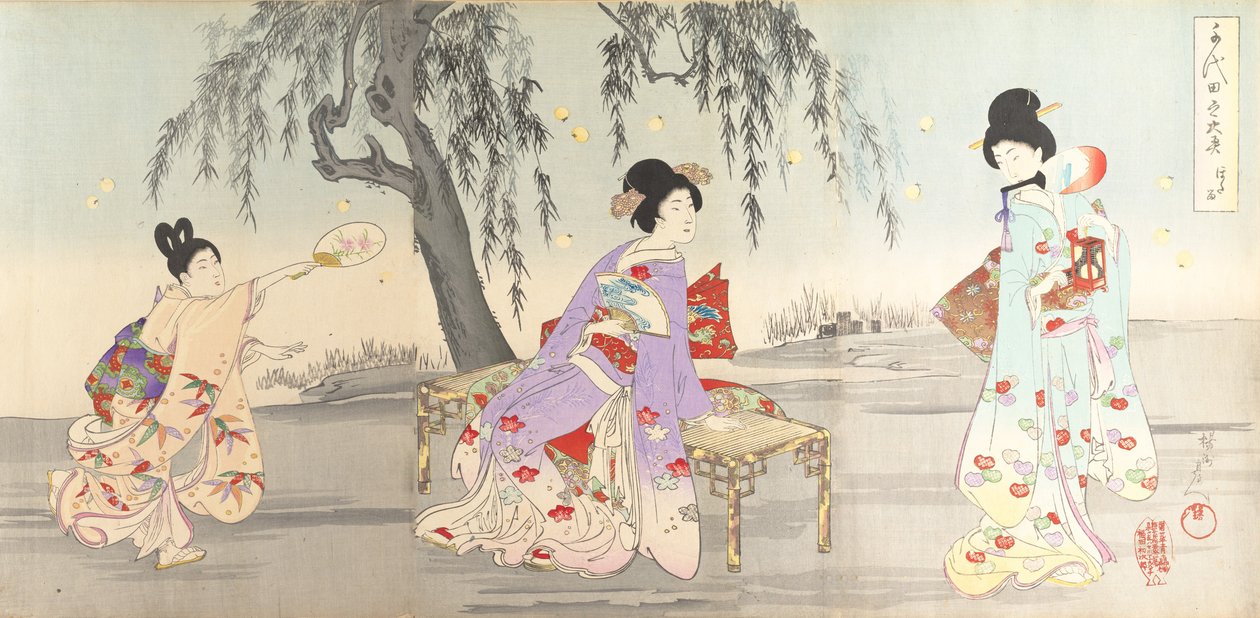 Chiyoda Castle Album of Women, 1895 by Chikanobu Yoshu
