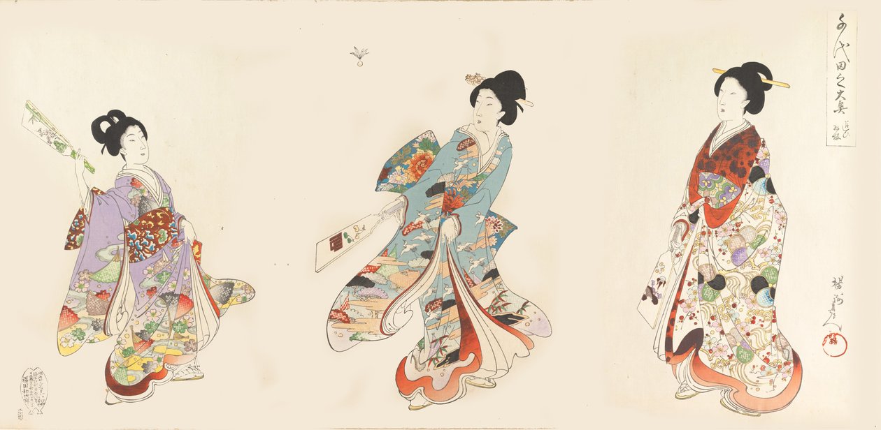 Chiyoda Castle Album of Women, 1895 by Chikanobu Yoshu