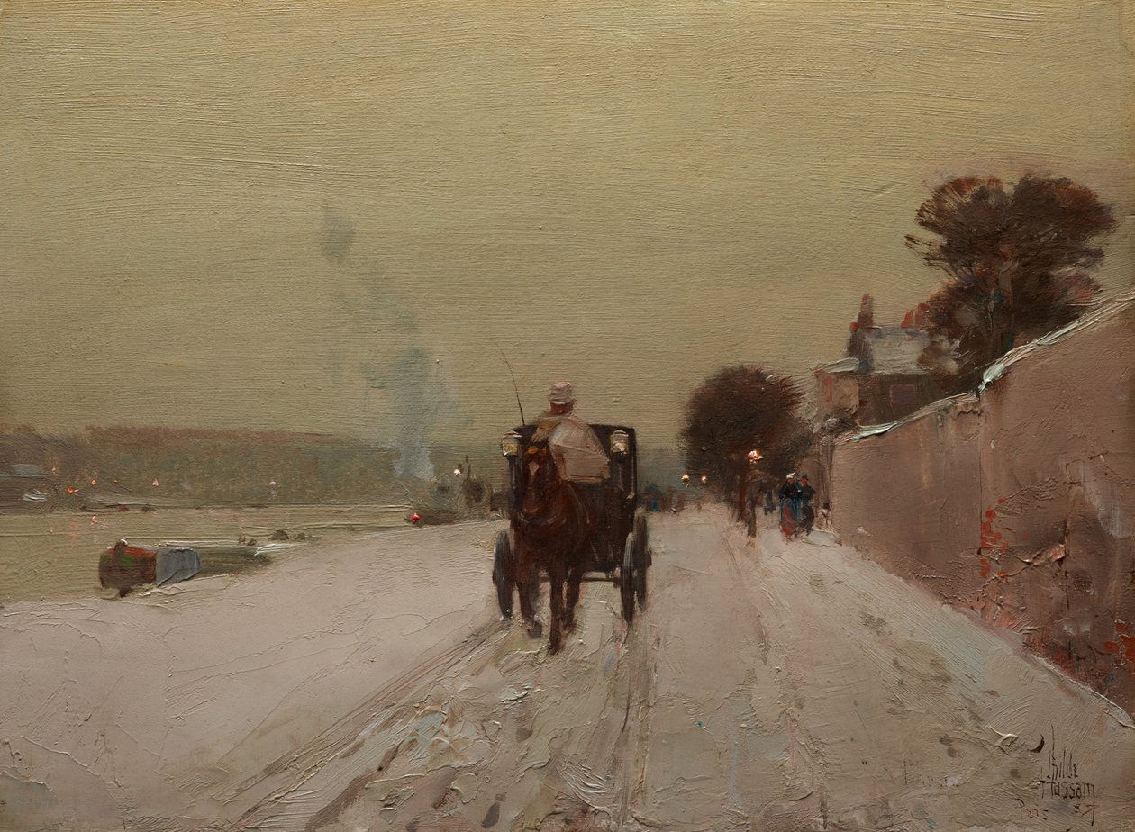Along the Seine, Winter by Childe Frederick Hassam