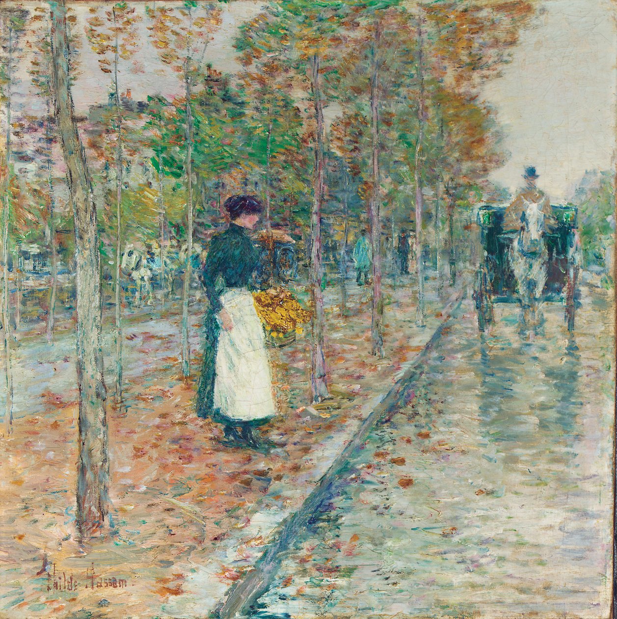Autumn Boulevard, Paris by Childe Frederick Hassam