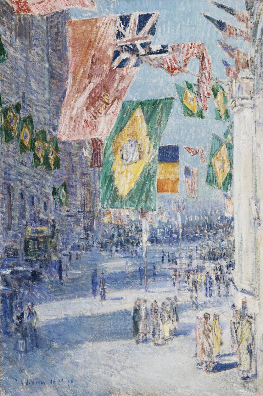 Avenue of the Allies: Brazil, Belgium by Childe Frederick Hassam