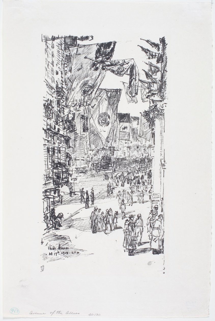 Avenue of the Allies, City Street (5th Ave) by Childe Frederick Hassam