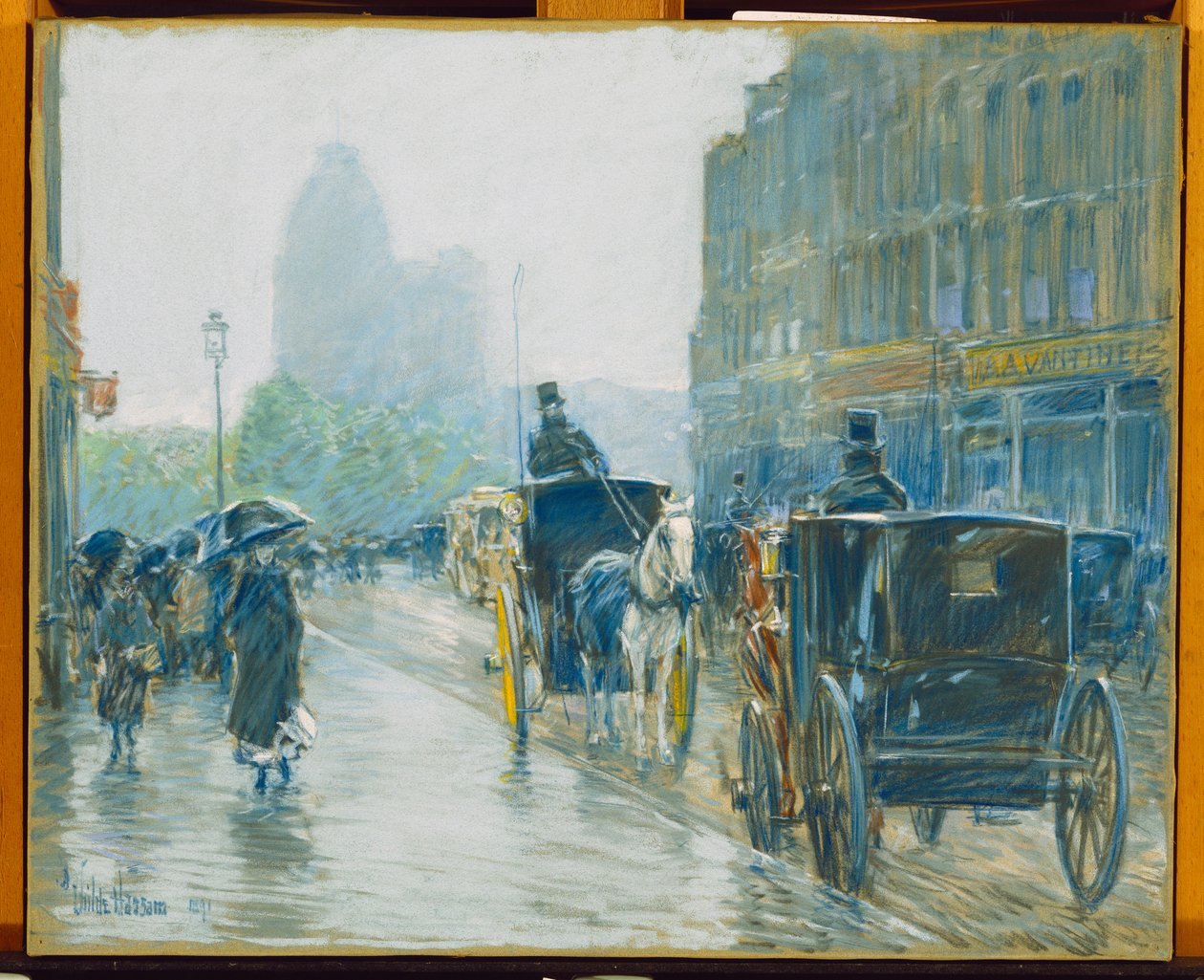 Horse Drawn Cabs, New York by Childe Frederick Hassam
