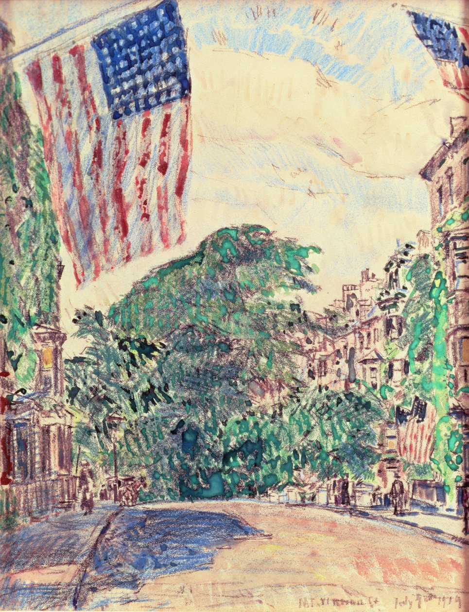 Mount Vernon Street, Boston by Childe Frederick Hassam