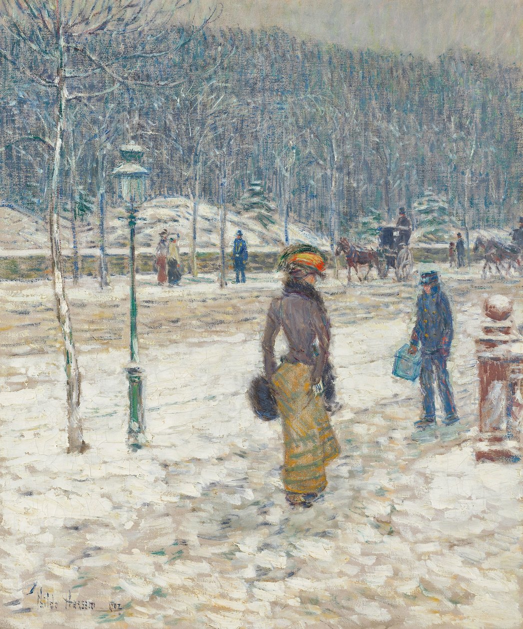 New York Street by Childe Frederick Hassam