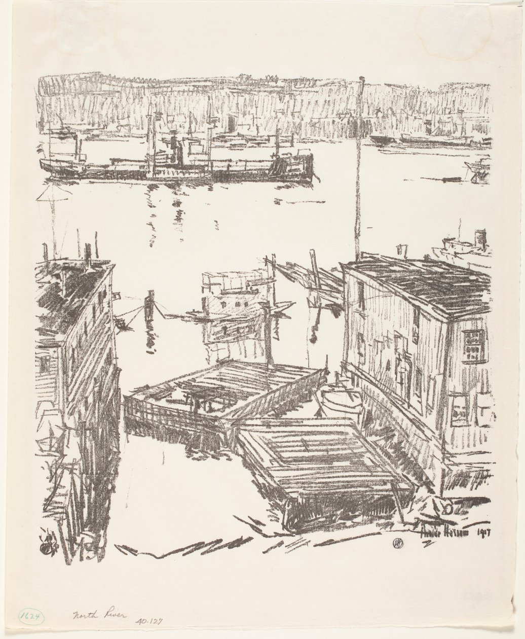 North River by Childe Frederick Hassam