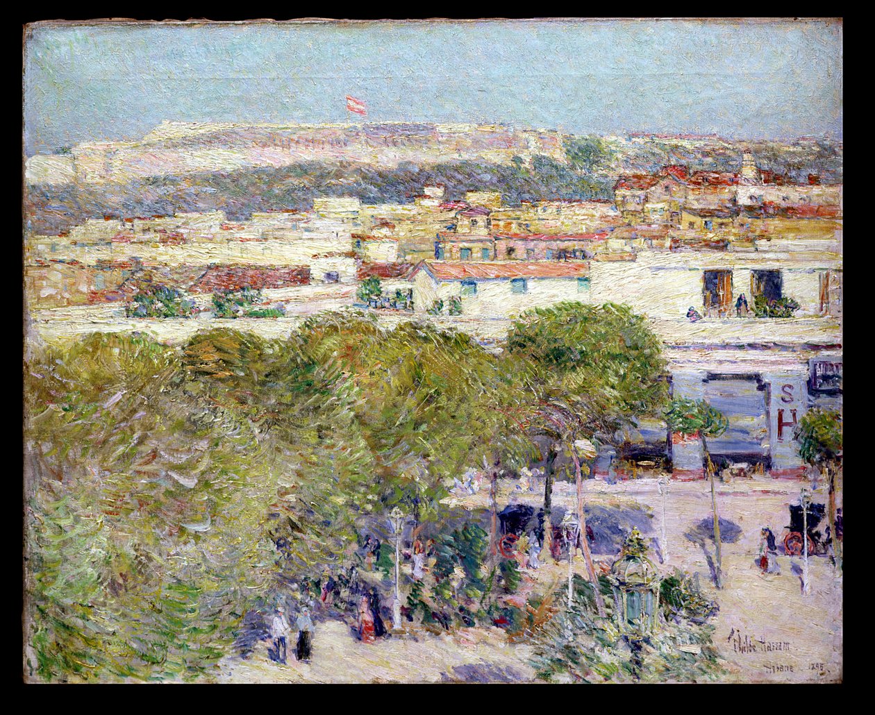 Place Centrale and Fort Cabanas, Havana by Childe Frederick Hassam