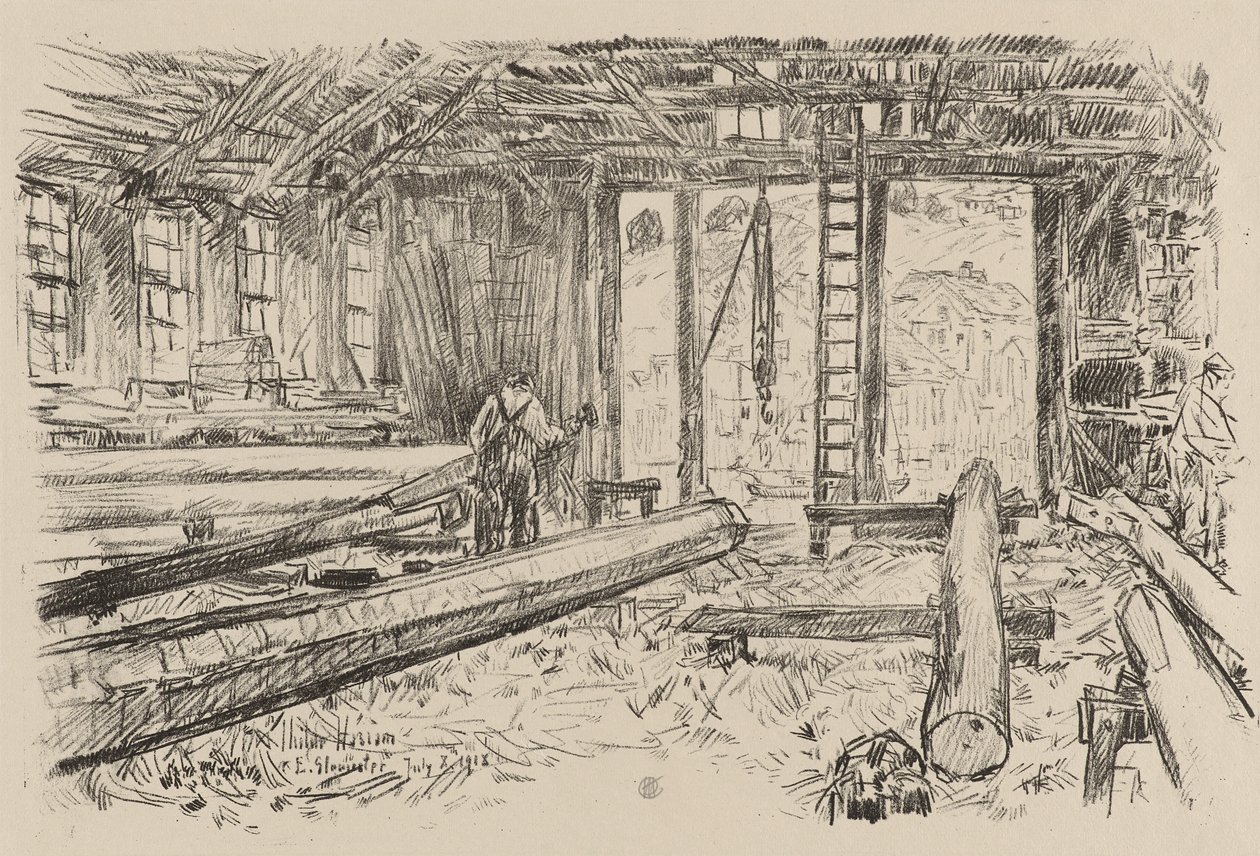 The Spar Shop, Gloucester, July 8 by Childe Frederick Hassam