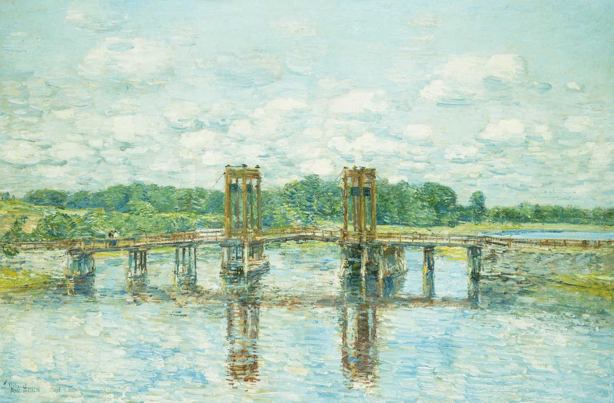 The Toll Bridge, New Hampshire, Near Exeter by Childe Frederick Hassam